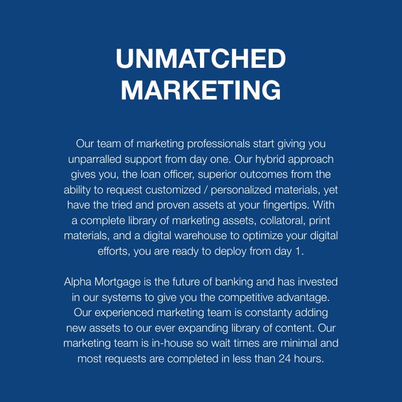 Unmatched Marketing: the section opener