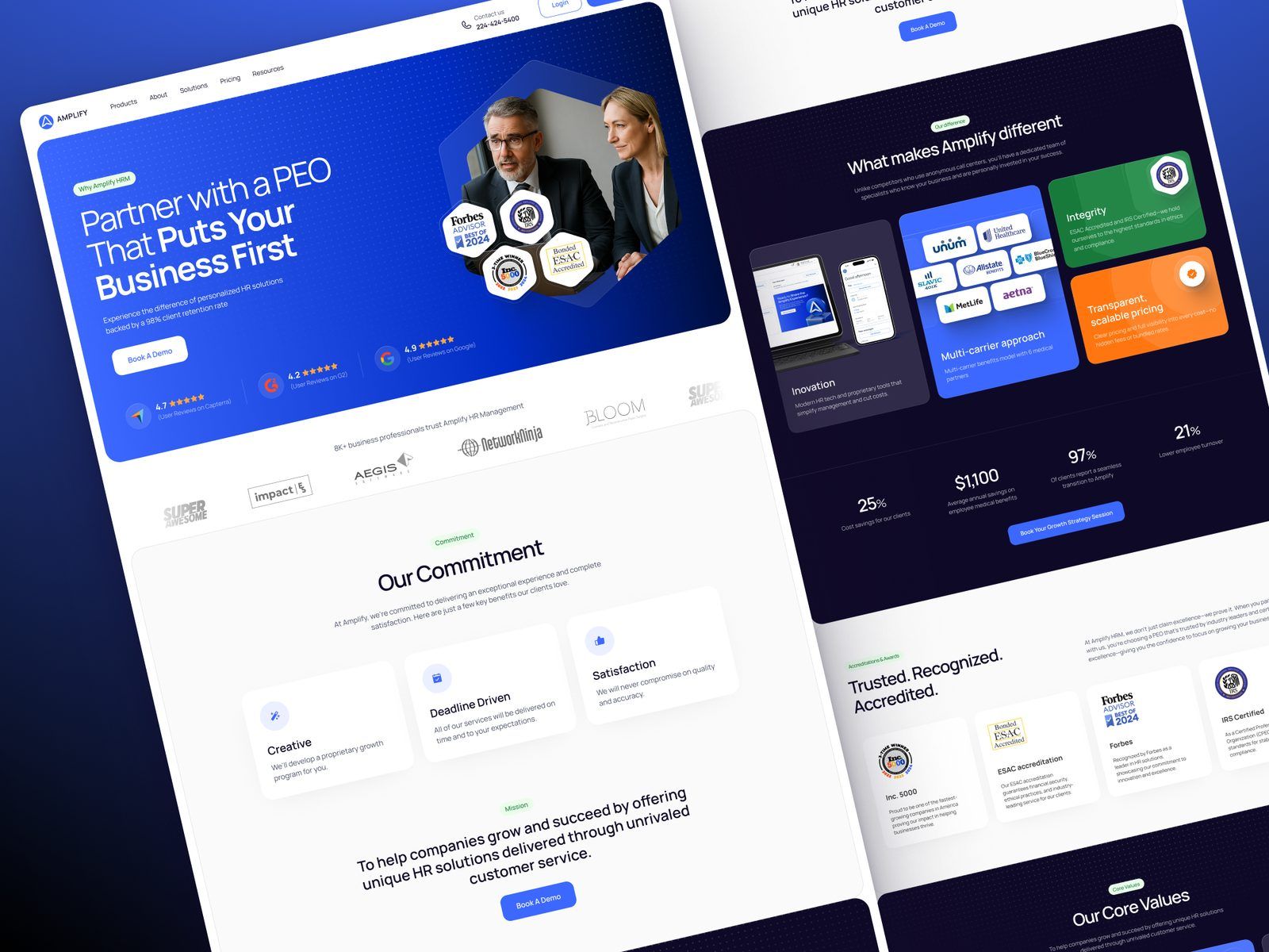 Why Amplify: commitment, carriers and accreditations