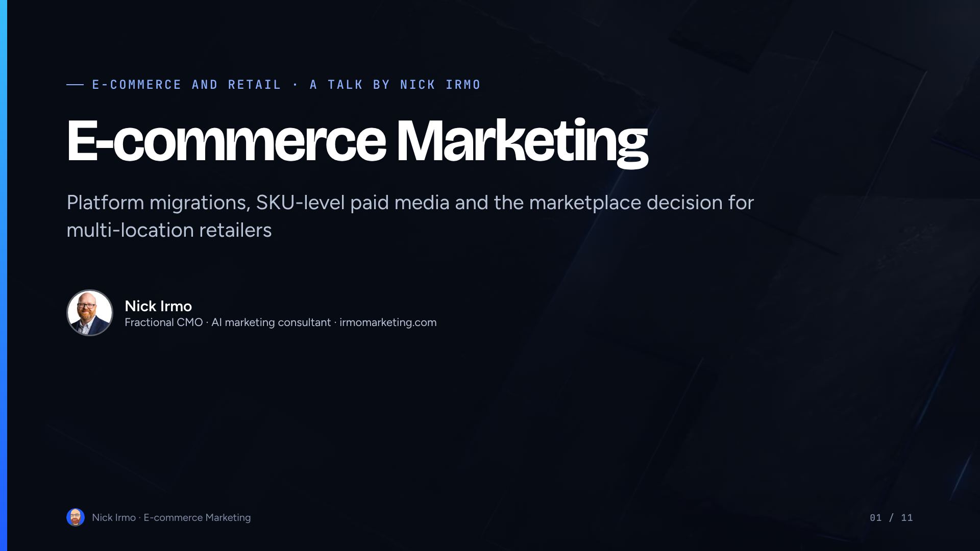 Slide 1 of E-commerce Marketing