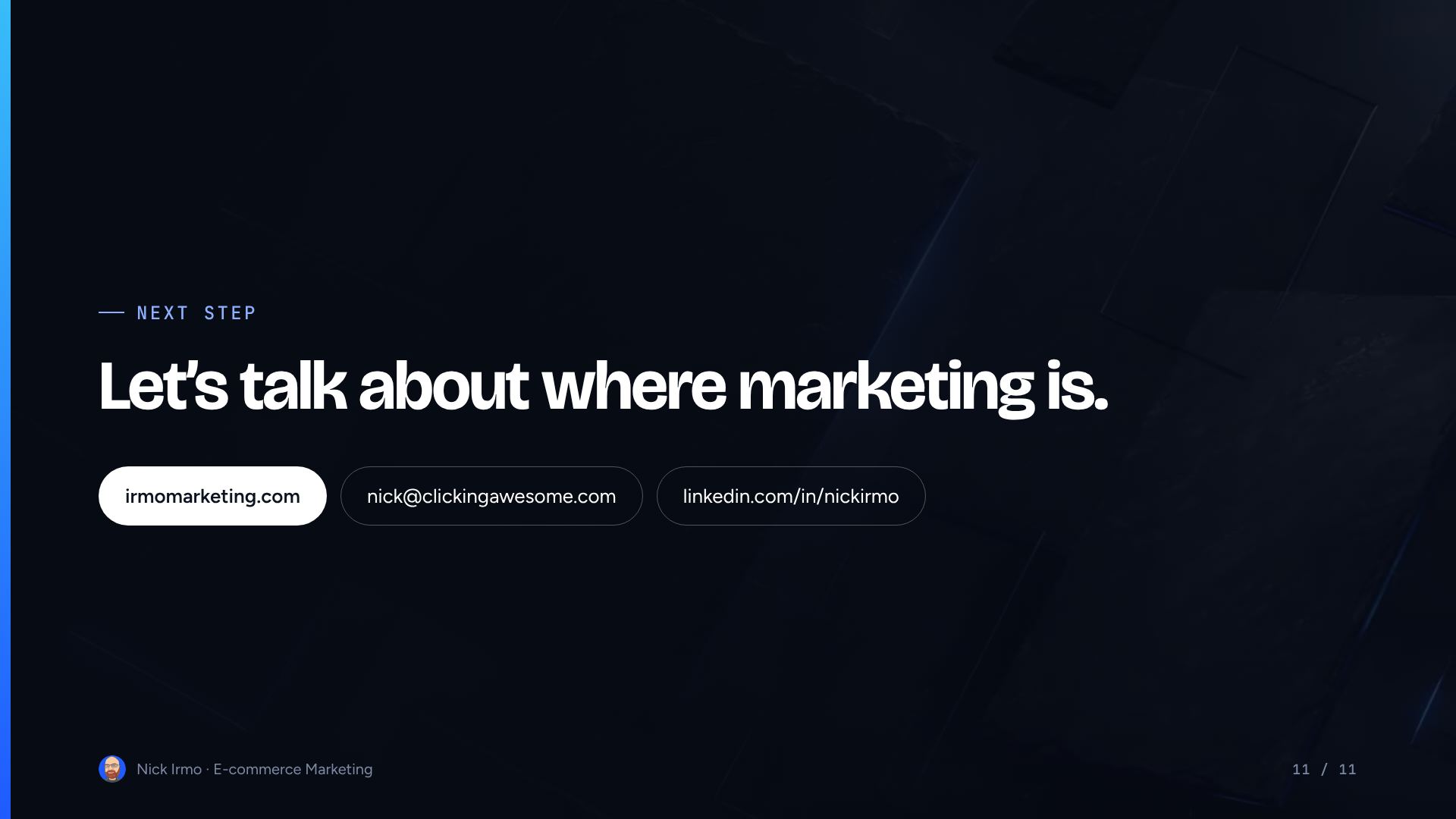 Slide 11 of E-commerce Marketing