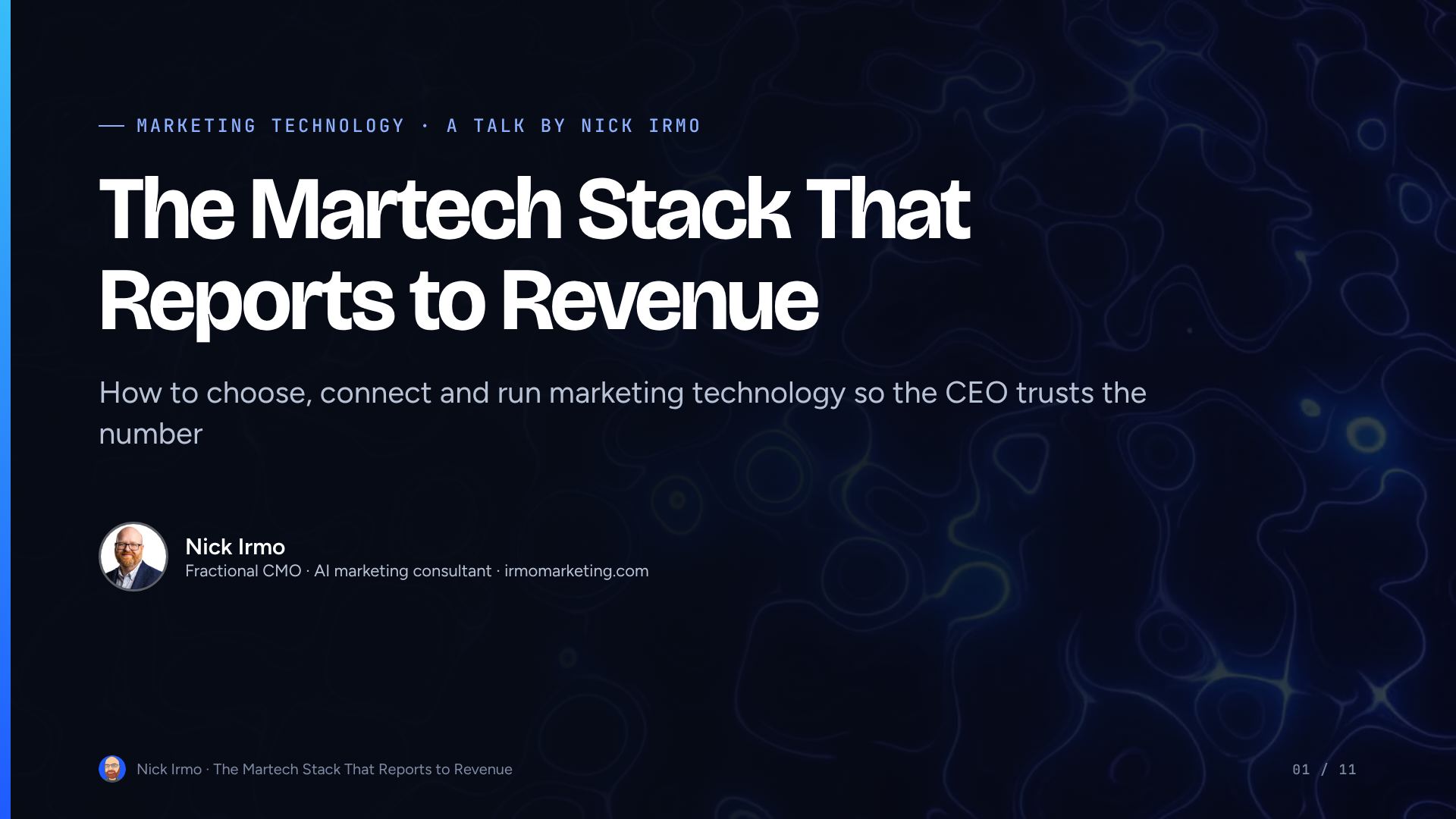 Slide 1 of The Martech Stack That Reports to Revenue