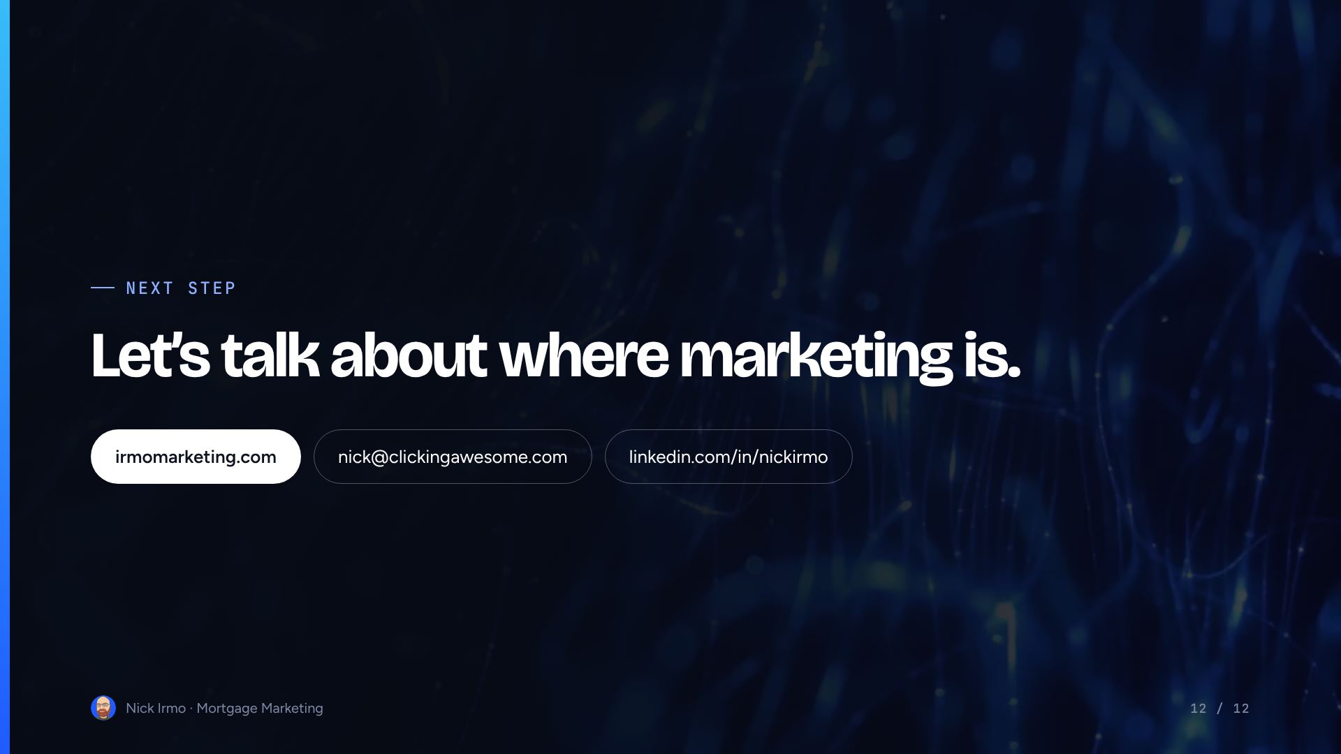 Slide 12 of Mortgage Marketing