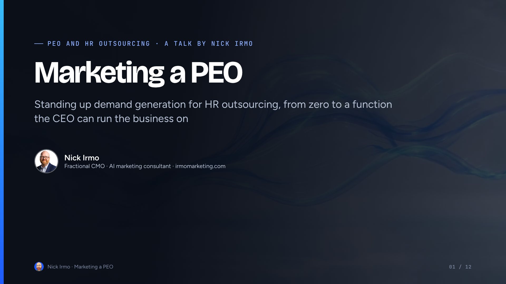 Marketing a PEO cover slide