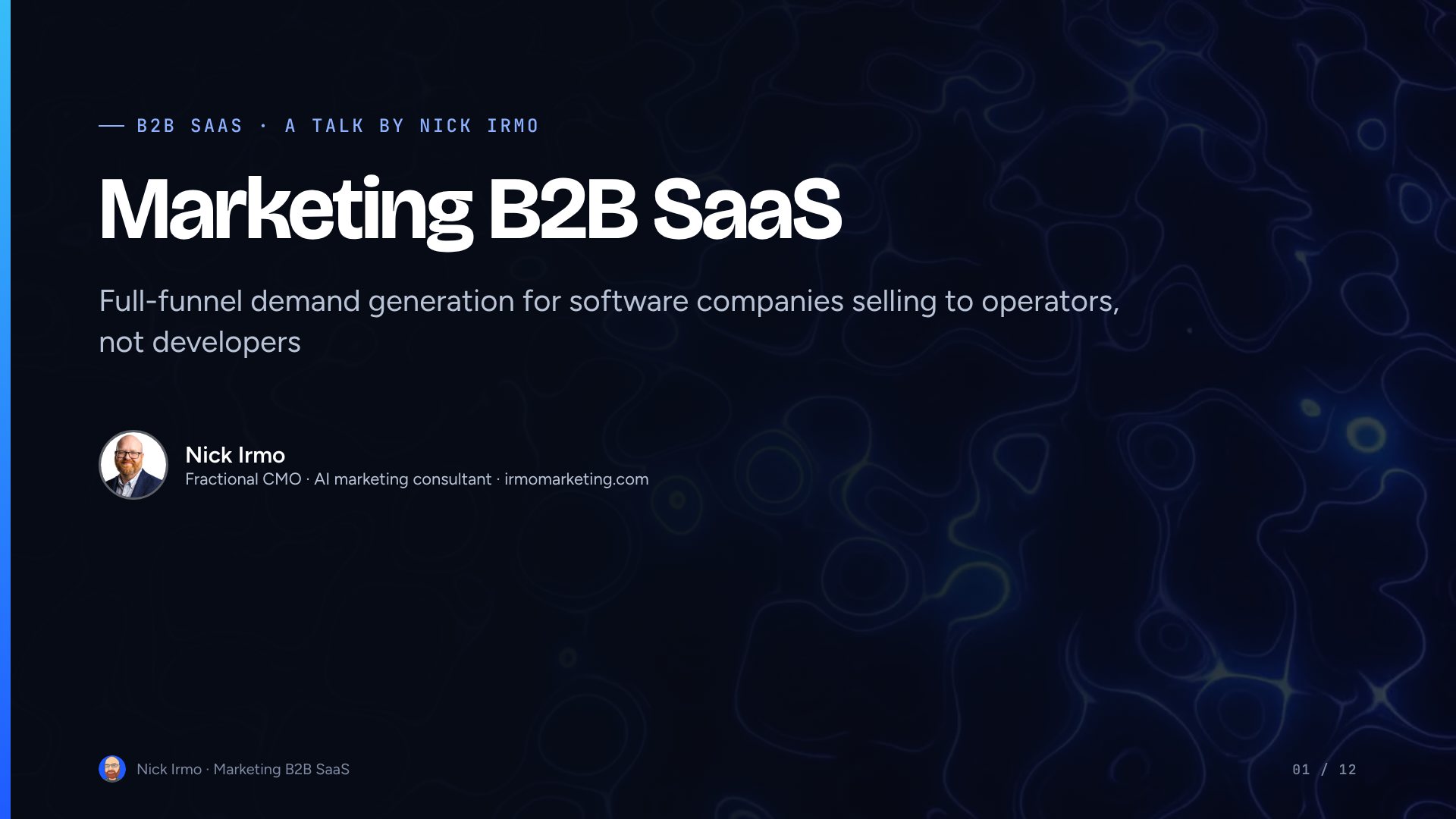 Marketing B2B SaaS cover slide