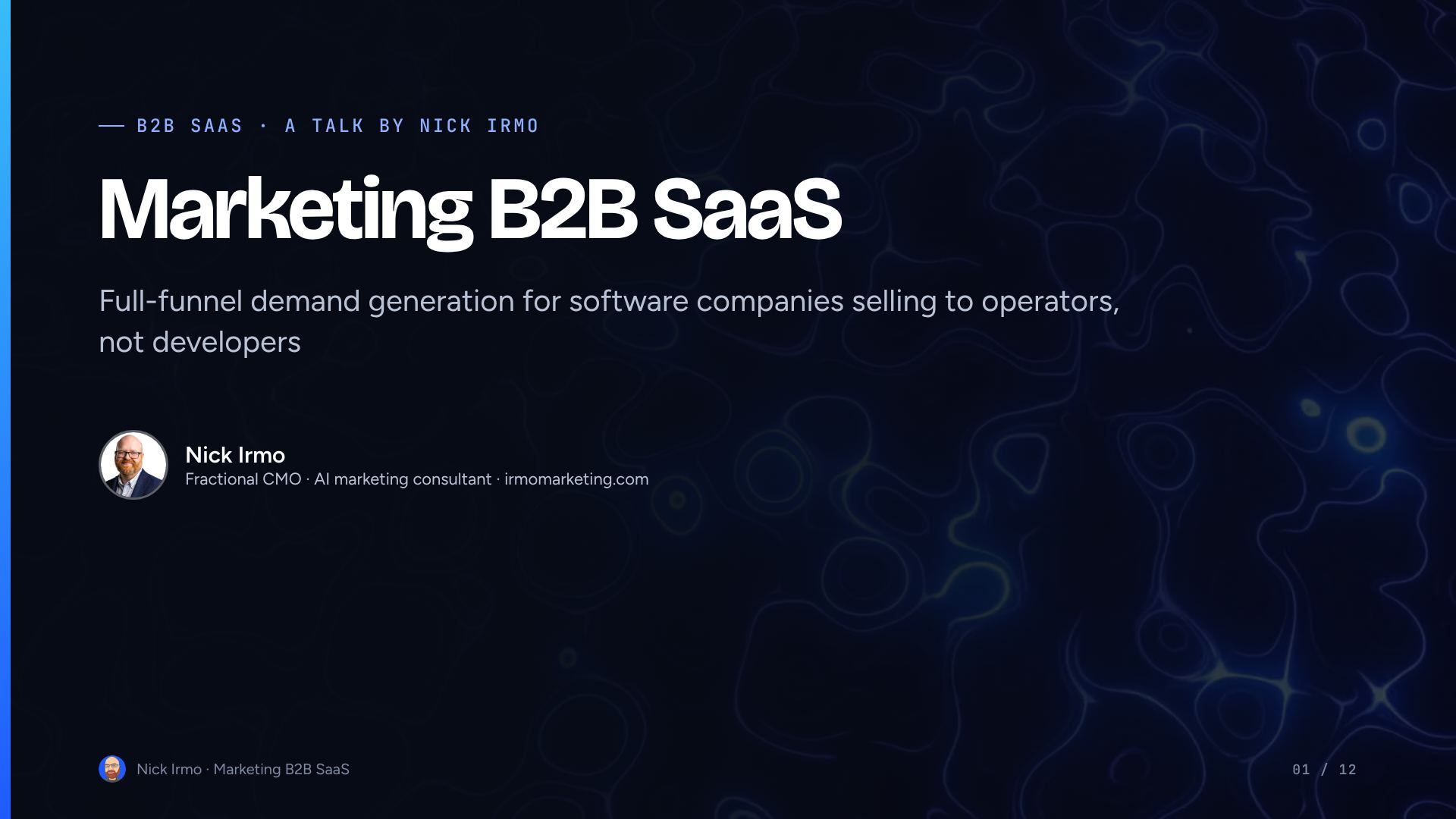 Slide 1 of Marketing B2B SaaS