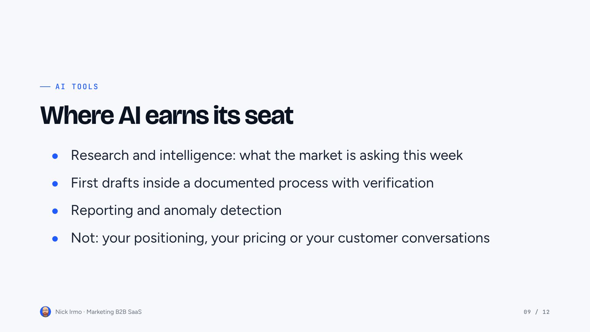 Slide 9 of Marketing B2B SaaS