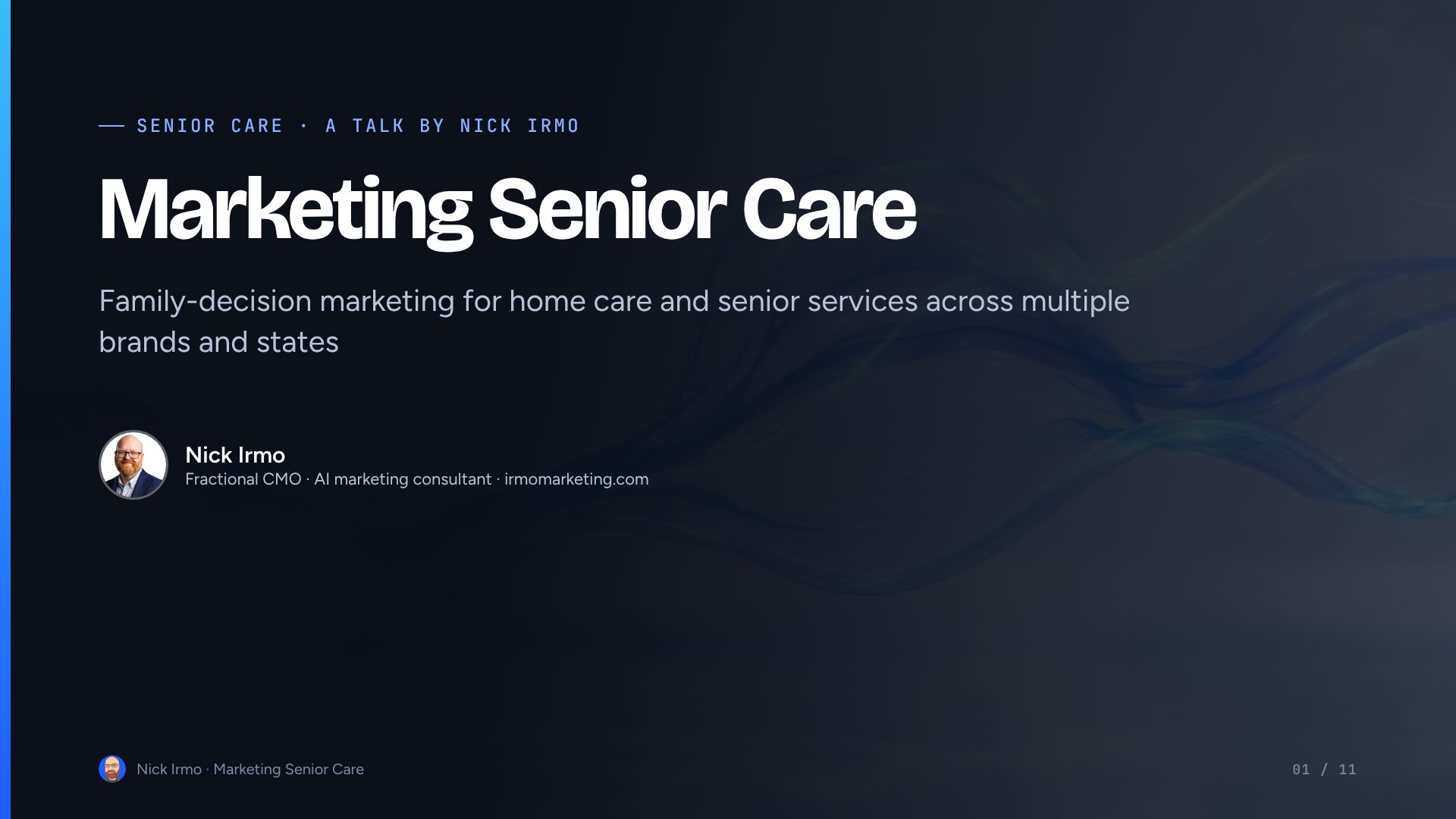 Marketing Senior Care cover slide