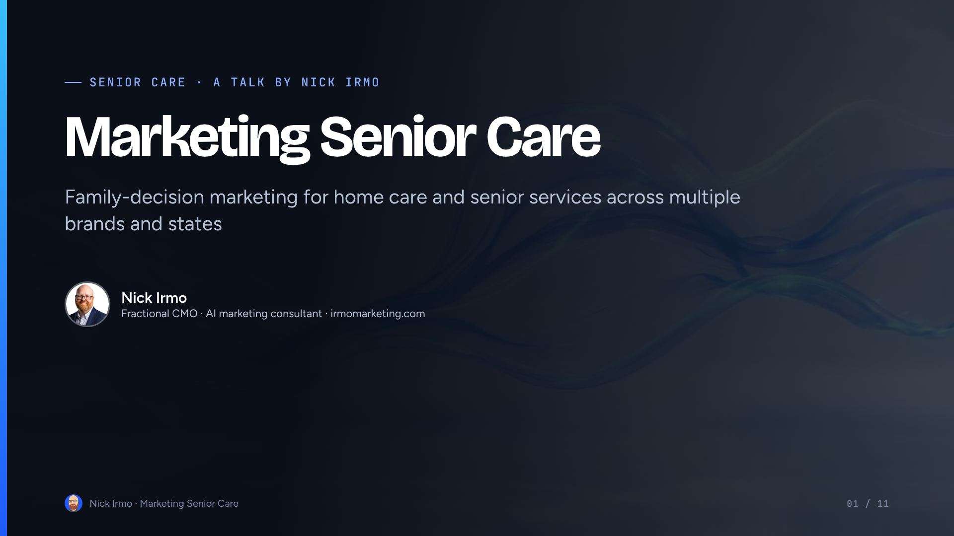 Slide 1 of Marketing Senior Care