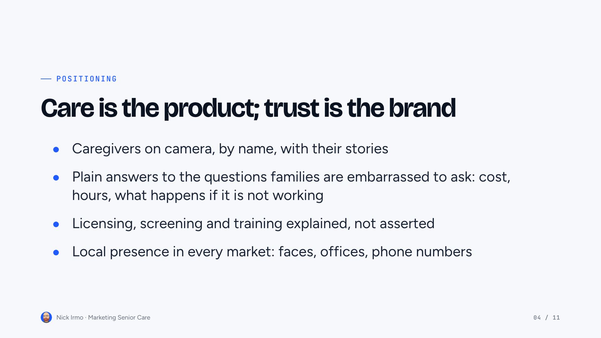 Slide 4 of Marketing Senior Care