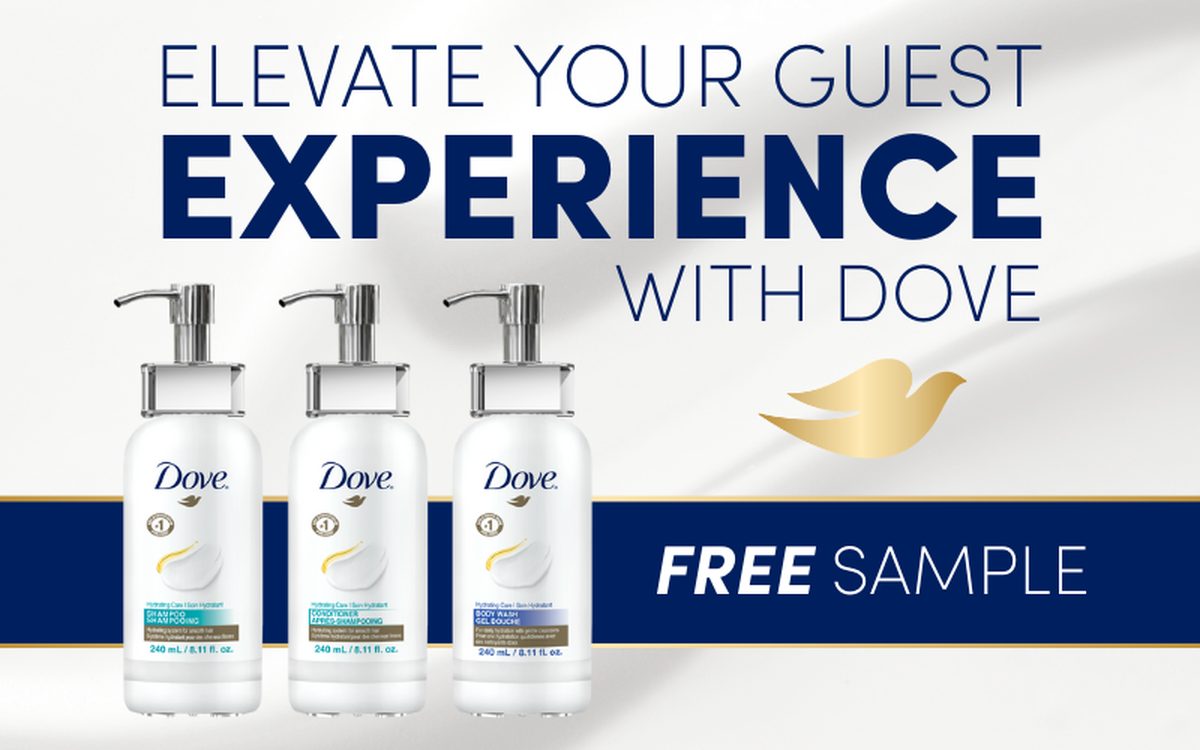 Dove · Hotel amenities display set