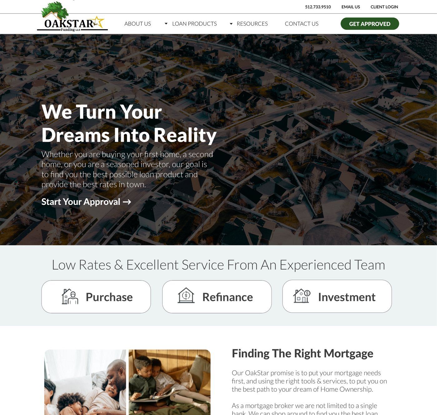 OakStar Funding homepage