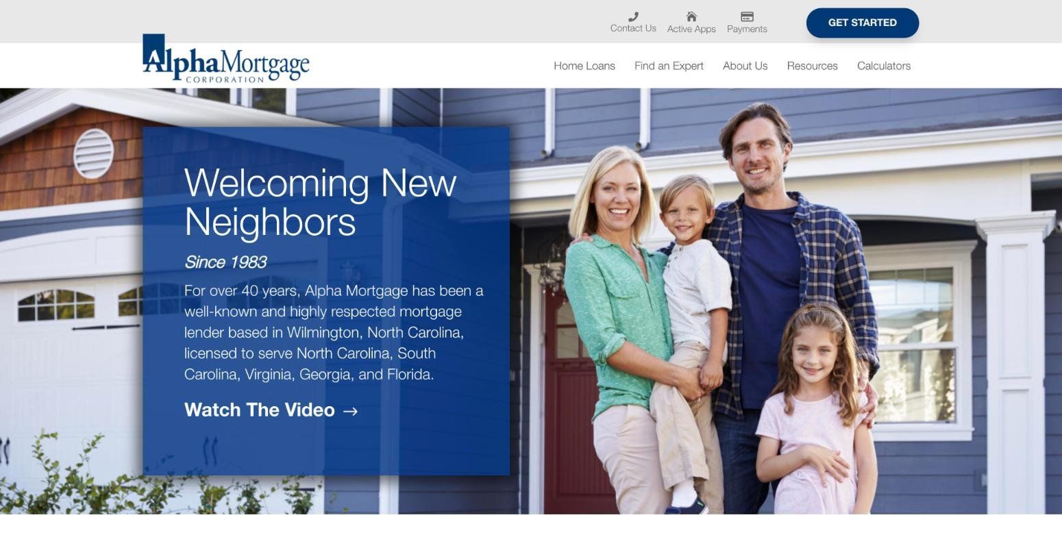 AlphaMortgage.com, designed and built in-house: the platform behind the lead system