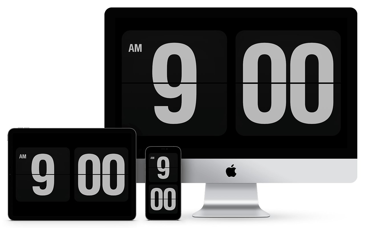 Flip-clock motif across devices